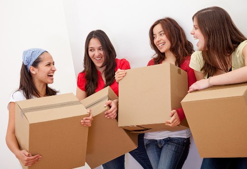 Furniture and boxes loaded into a moving van