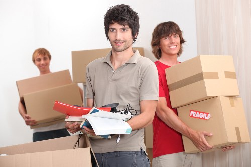 Packed household items ready for a move in Ealing