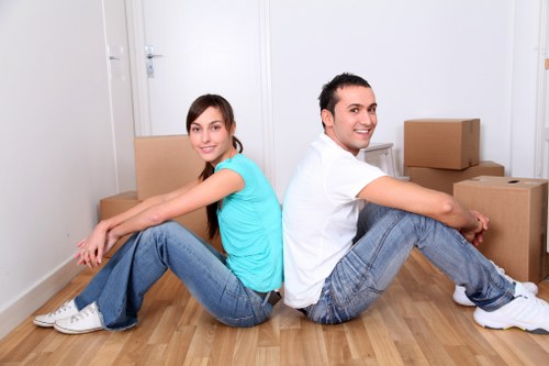 Local removals crew preparing a move in West London