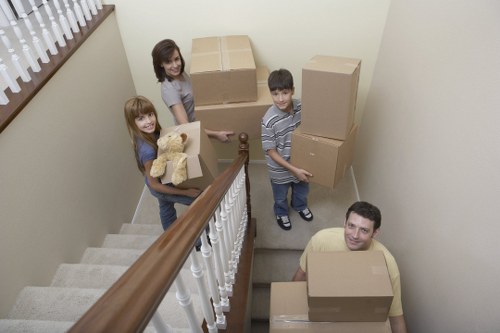 Ealing residential moving service with van and boxes